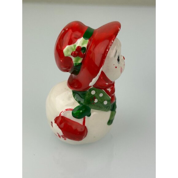 Lefton Vintage Snowman Salt & Pepper Shakers Christmas Holiday Decor Korea READ - Picture 4 of 16
